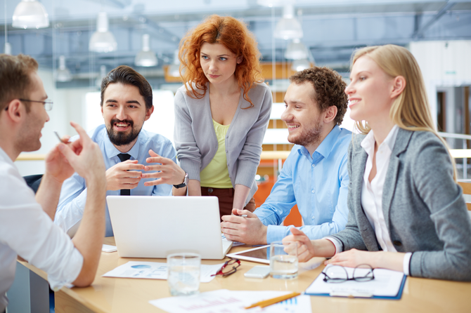 Team on a meeting